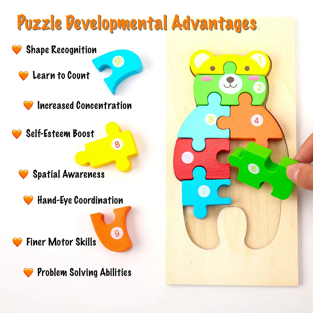 3D Wooden Educational Puzzles