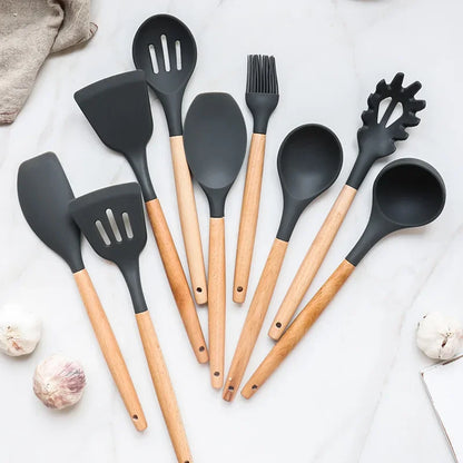 12pcs Silicone Kitchenware Non-Stick Spatula