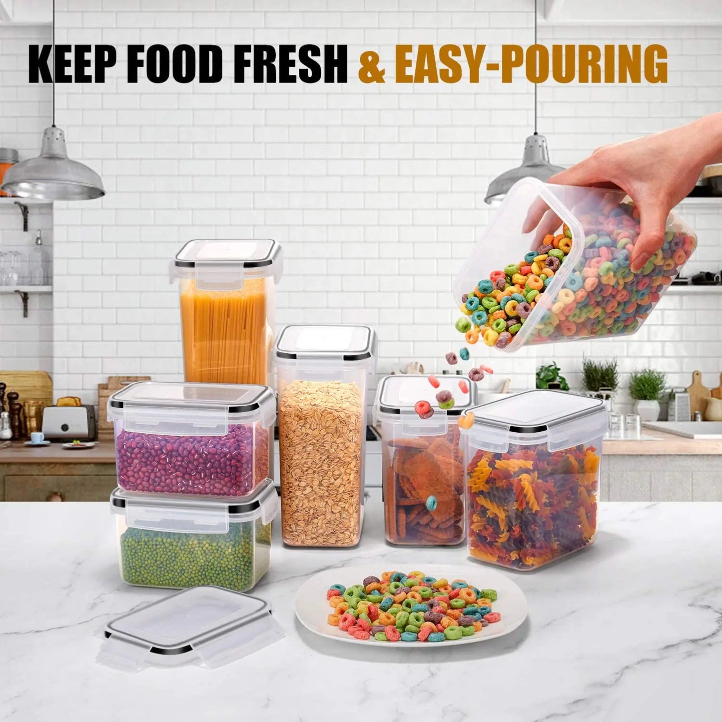 7pcs Kitchen BPA Free Food Containers Set
