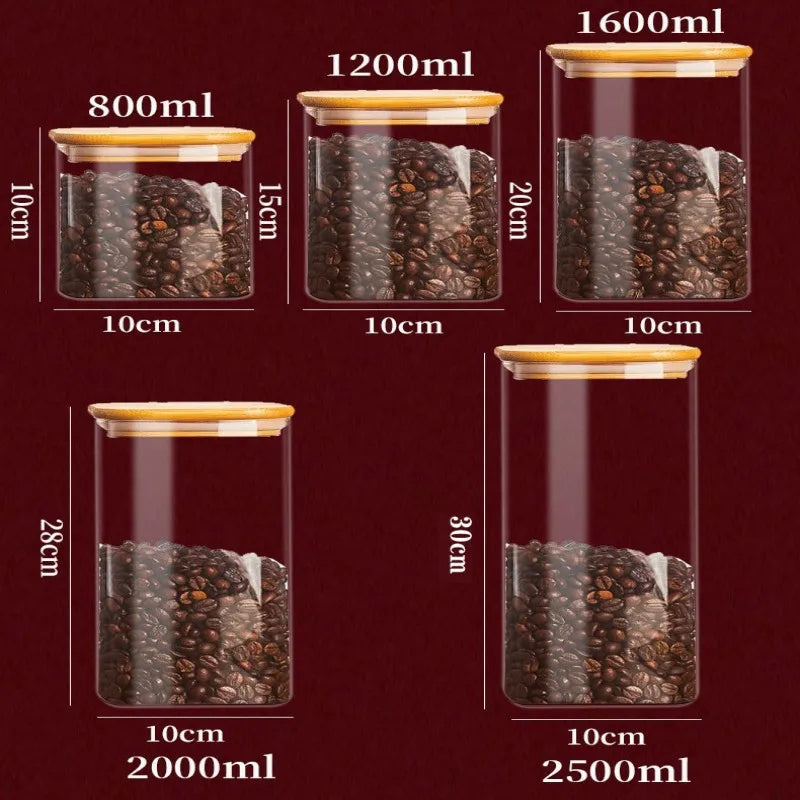 Kitchen Square Glass Storage Jars
