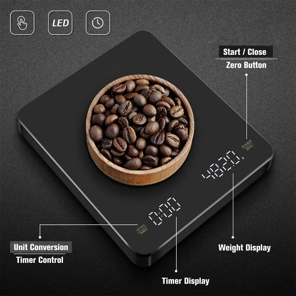 Kitchen USB Digital Coffee Scale with Timer