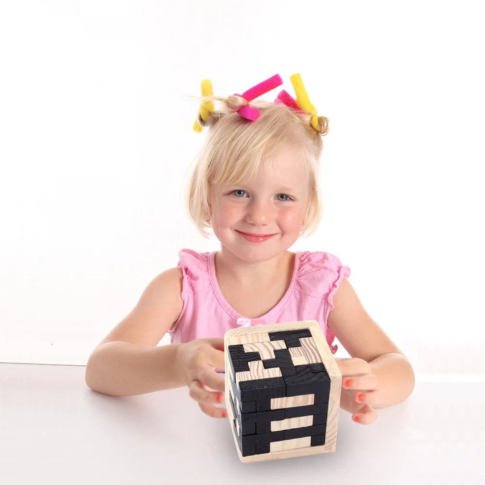 3D Educational Wooden Cube Puzzle