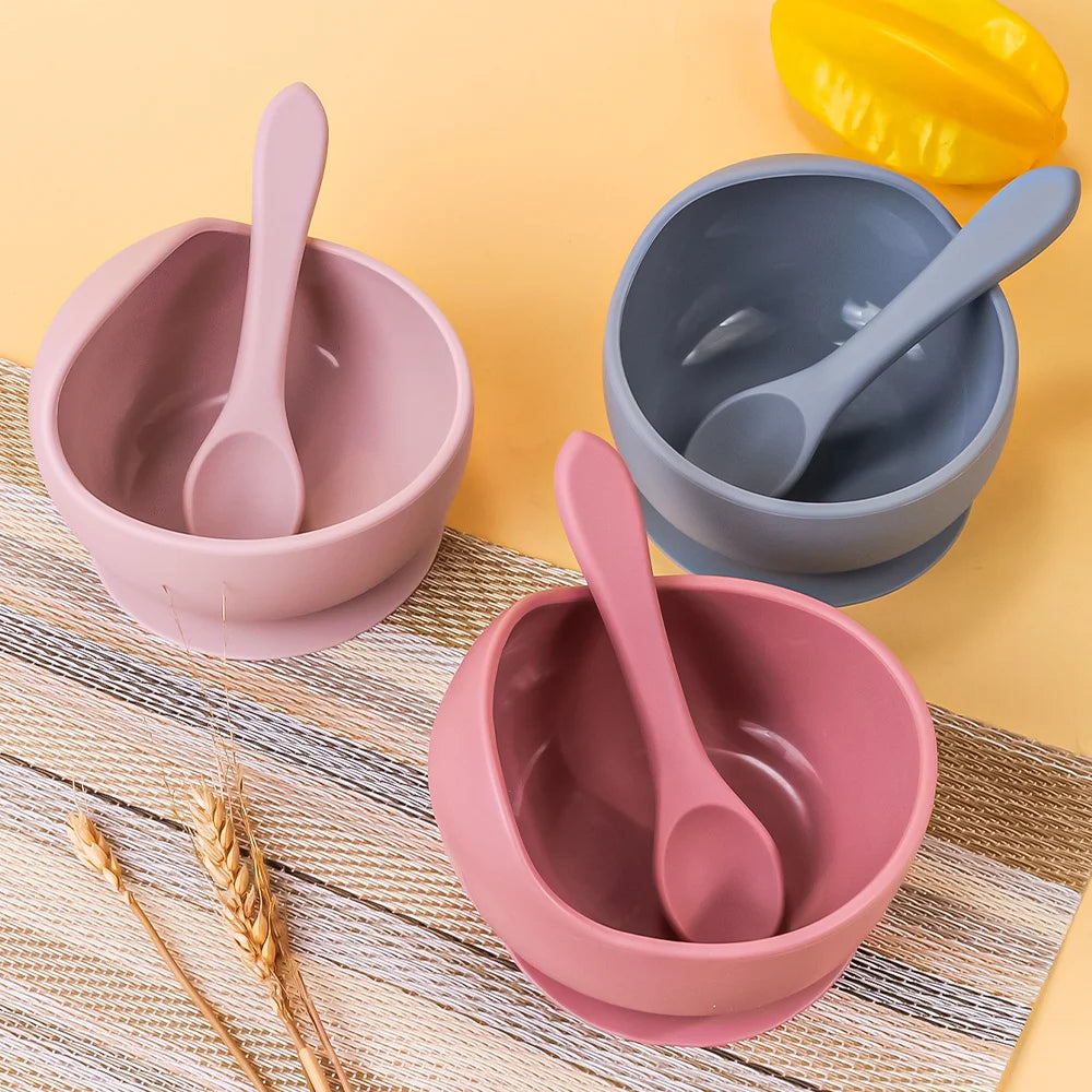 2PC Silicone Feeding Bowl for Kids