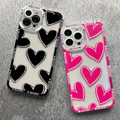 Love Heart Soft Clear Phone Case For iPhone