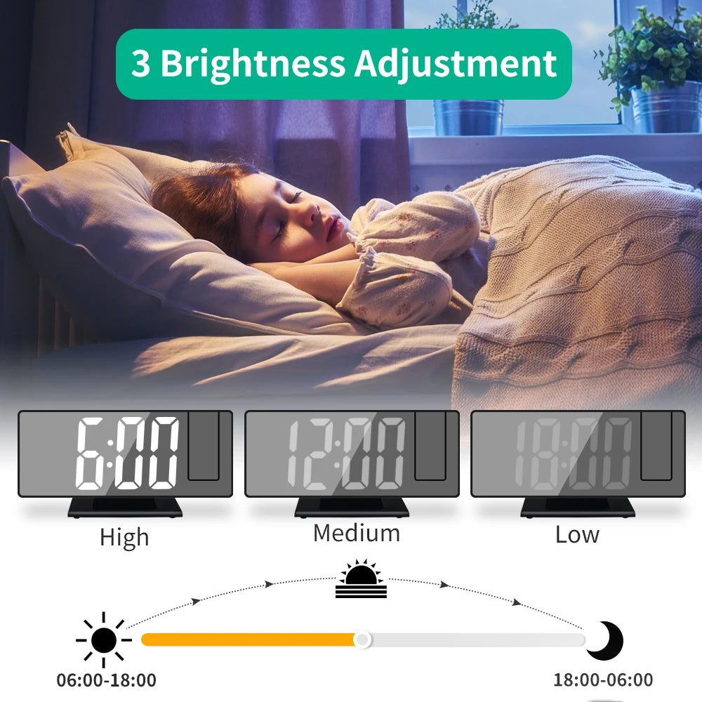 180° USB LED Alarm Clock