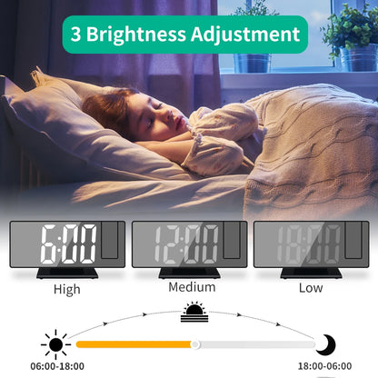 180° USB LED Alarm Clock