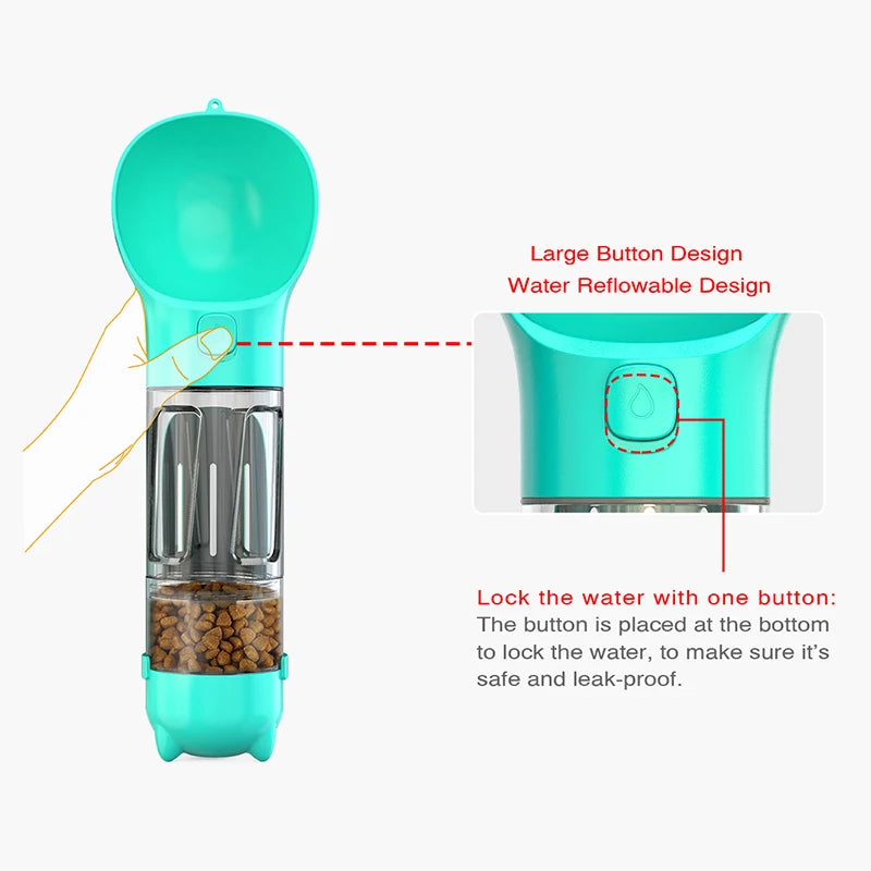 Portable Dog Water Bottle with Feeder