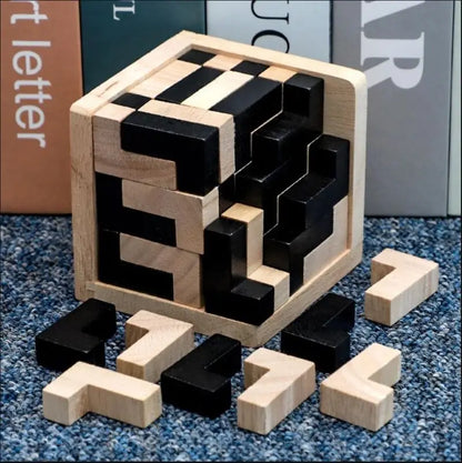 3D Educational Wooden Cube Puzzle