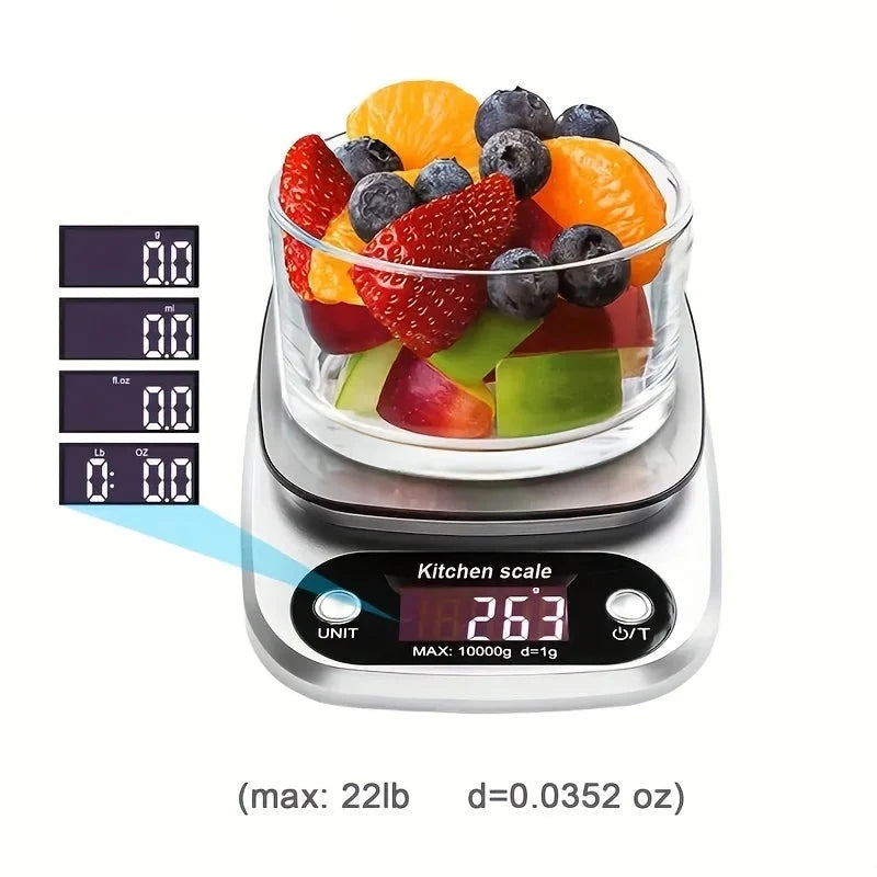 Stainless Steel LCD Display Food Kitchen Scale