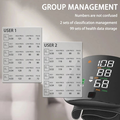 LED Wrist Type Blood Pressure Monitor