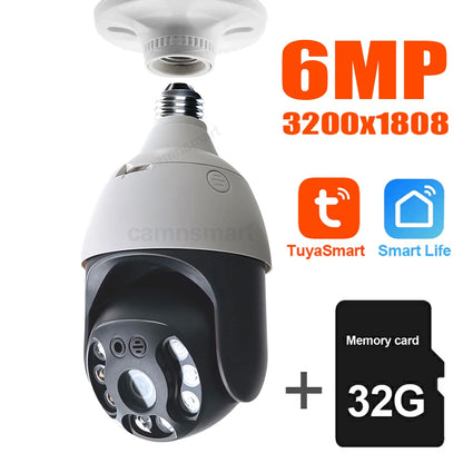 5/6MP Tuya Wifi LED Motion Bulb Camera