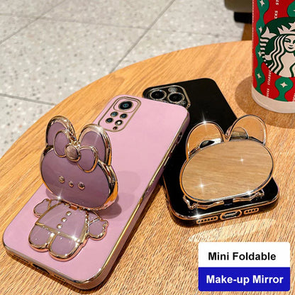 Make Up Mirror Plating Phone Holder Case