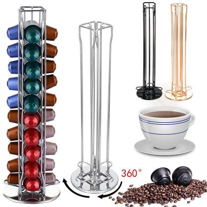 Rotatable 40 Capsules Coffee Holder