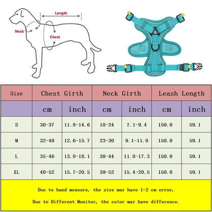 Chest Dog Harness and Leash Set