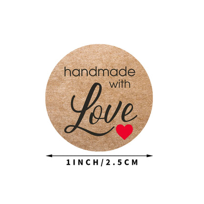 Vintage Kraft Paper Love Stickers for Package