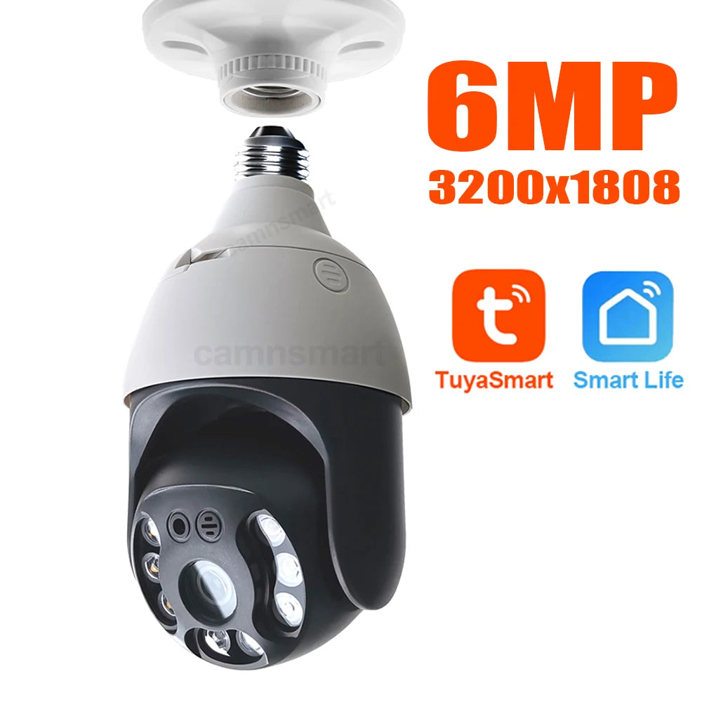 5/6MP Tuya Wifi LED Motion Bulb Camera