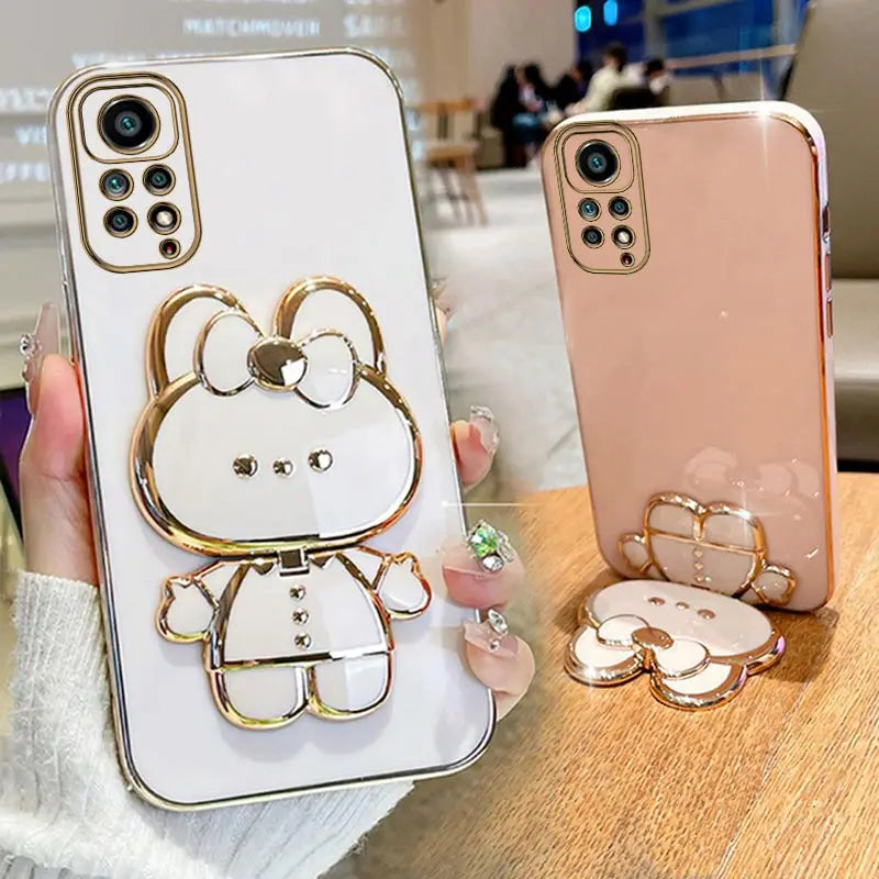 Make Up Mirror Plating Phone Holder Case