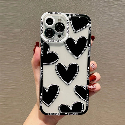 Love Heart Soft Clear Phone Case For iPhone