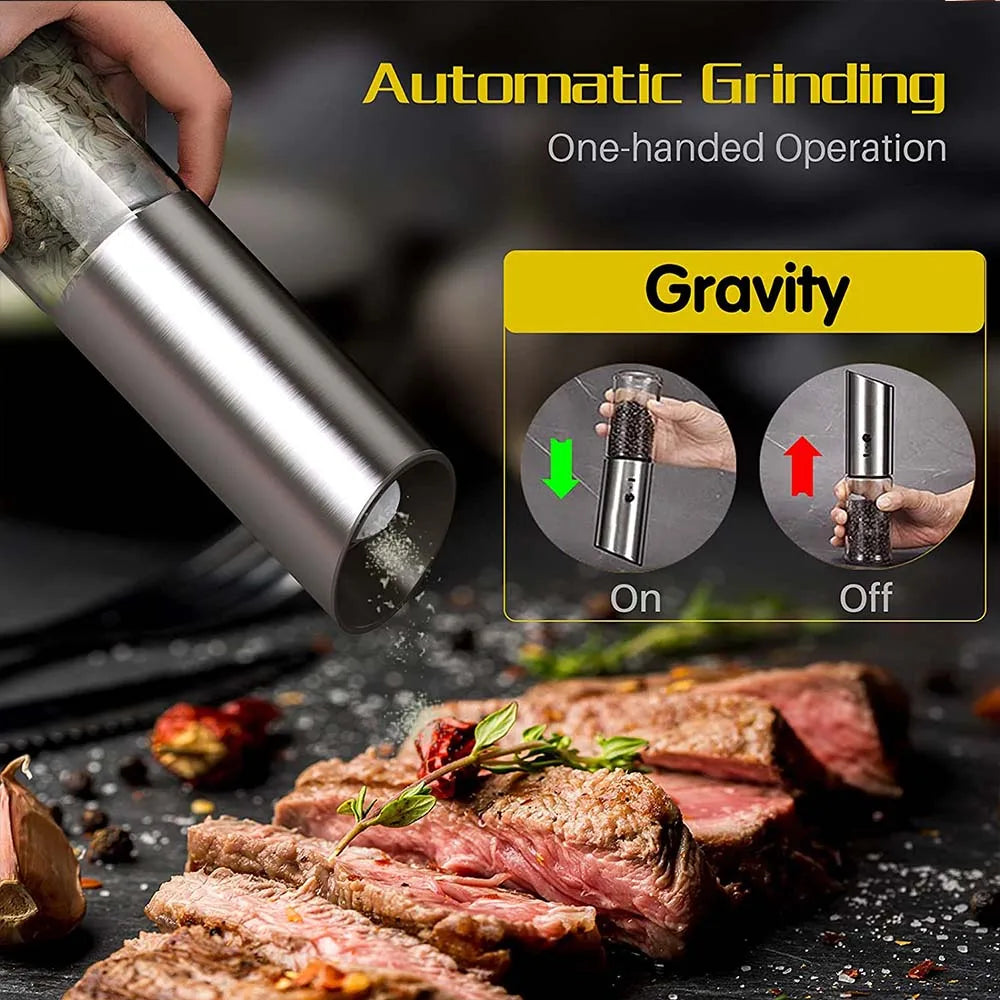 USB Rechargeable Electric Salt and Pepper Grinder