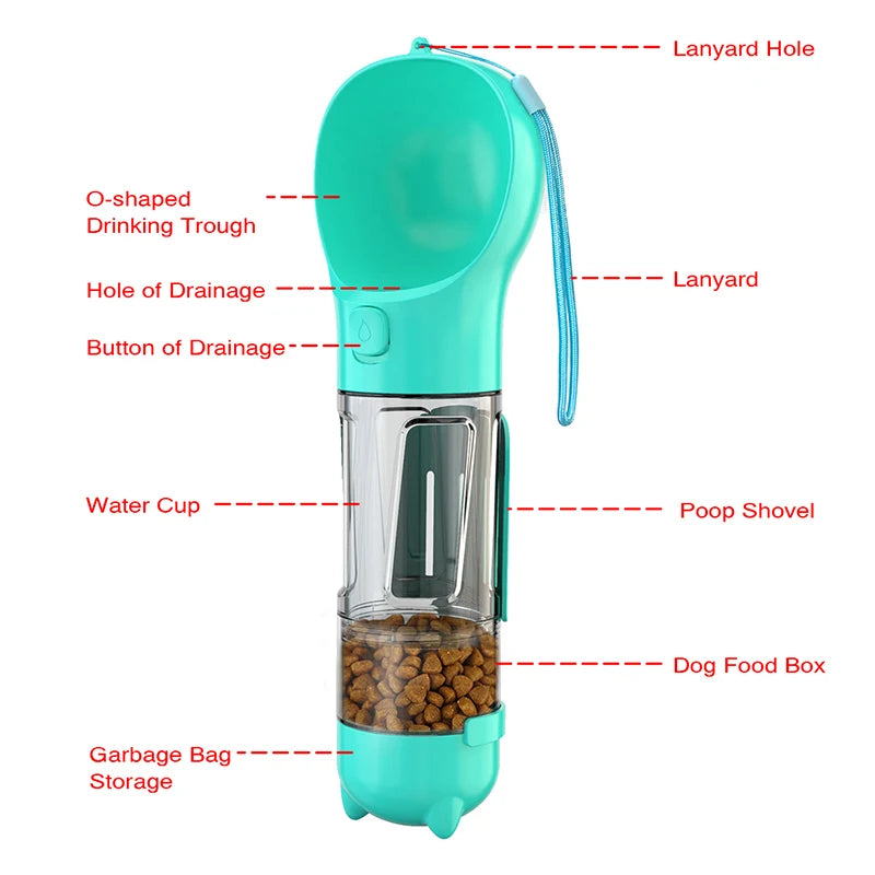 Portable Dog Water Bottle with Feeder