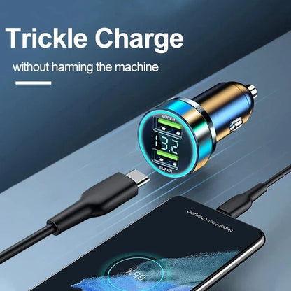 Dual USB Ports Super Fast Car Charging Adapter