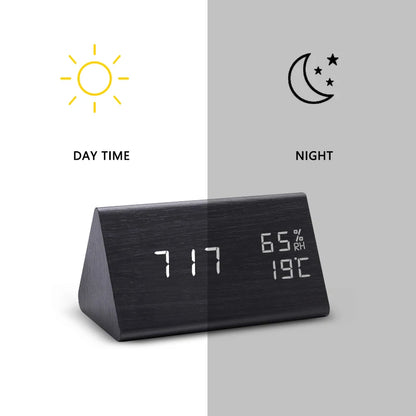 Digital LED Wooden Alarm Clock