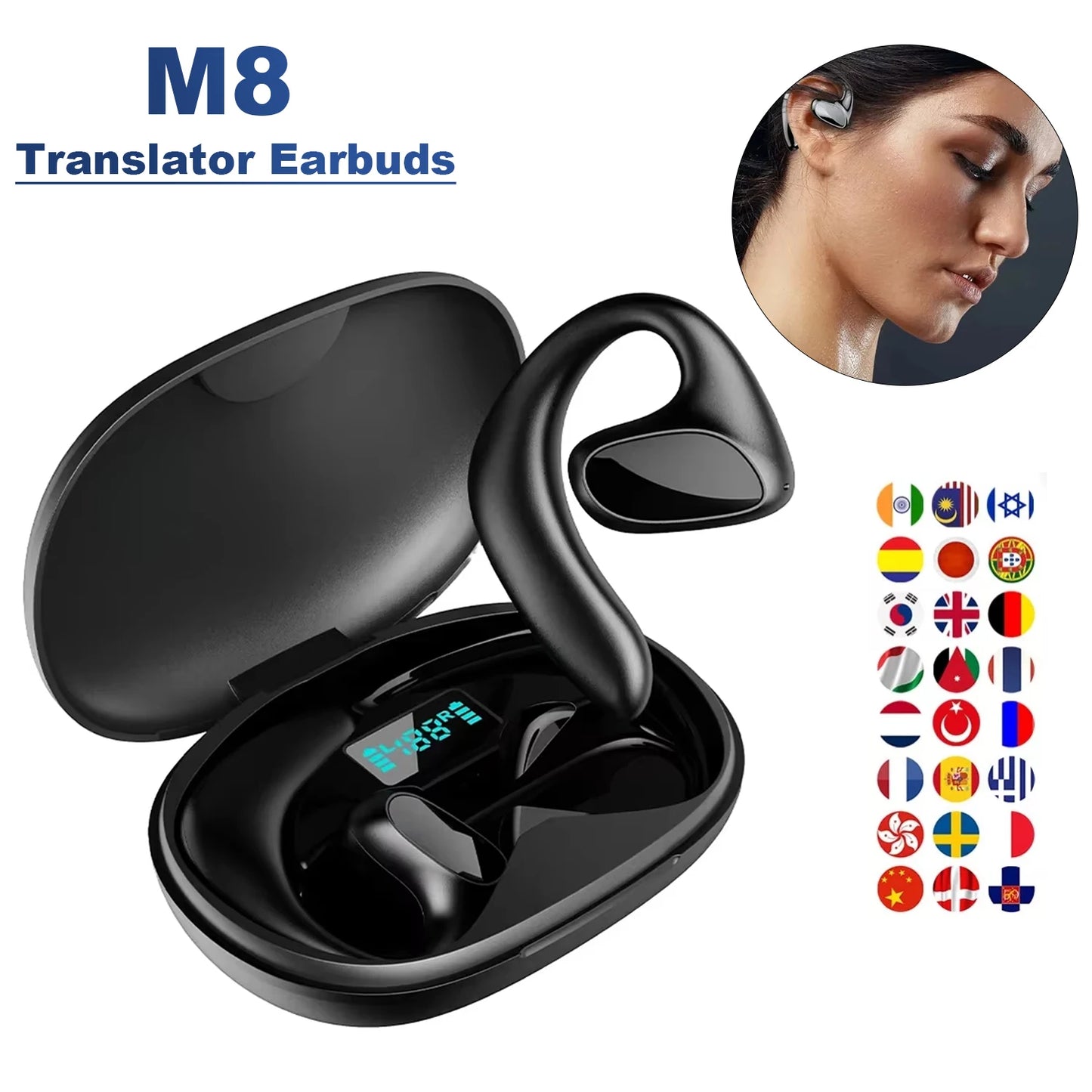 M8 Wireless Translator Earbuds