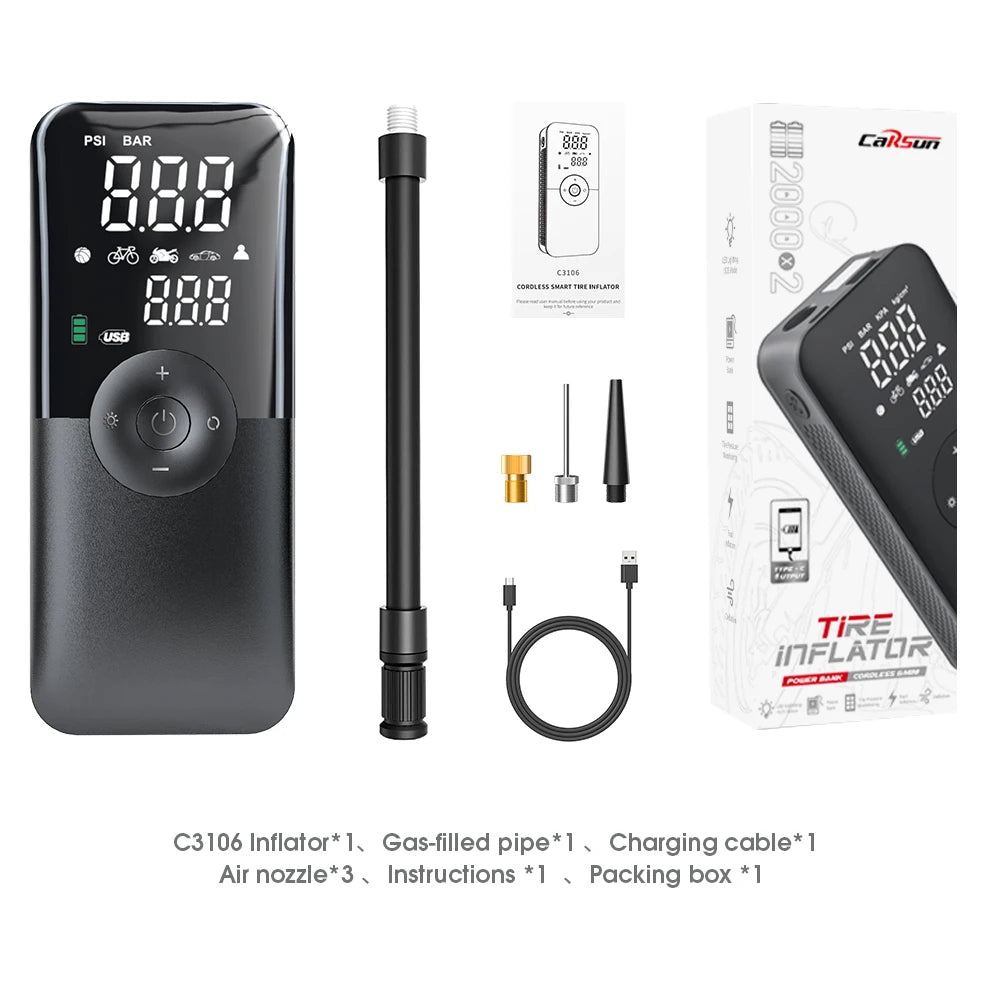 Portable Rechargeable Electric Tire Inflator Pump