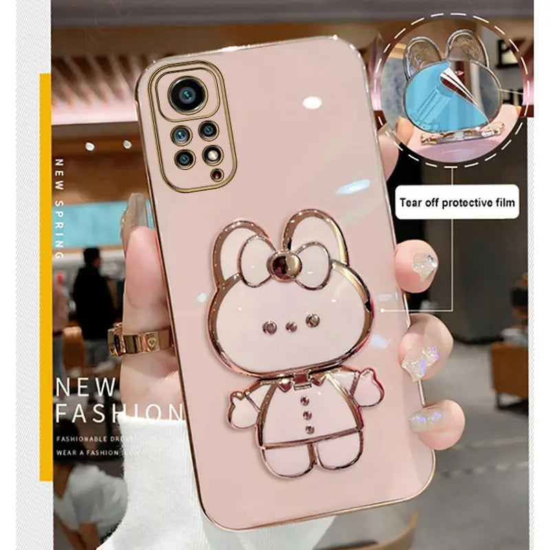 Make Up Mirror Plating Phone Holder Case