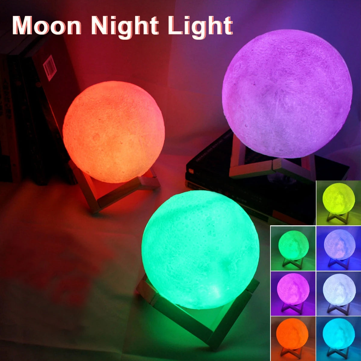 LED Moon Lamp for Bedroom Decor